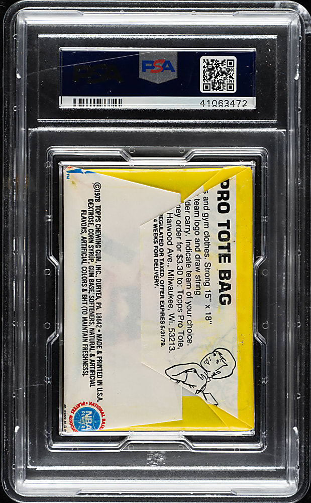 1978-1979 Topps Basketball Unopened Wax Pack PSA GEM MINT 10