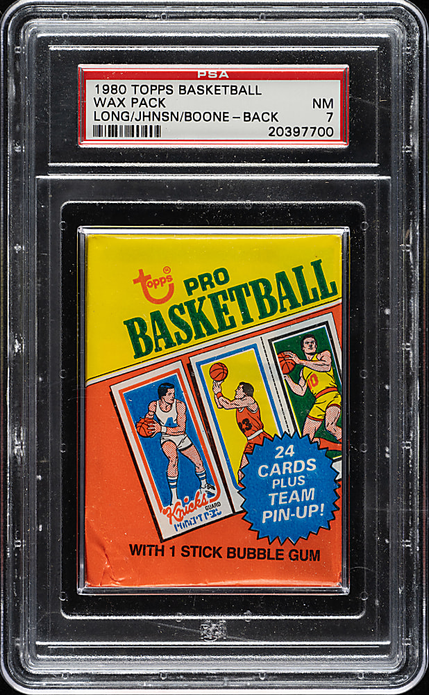 1980-1981 Topps Basketball Unopened Wax Pack PSA EX-MT 6 - Larry Bird and Magic Johnson Rookie Year