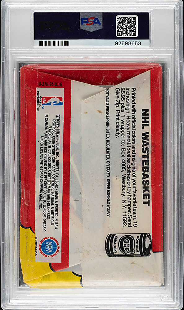 1976-1977 Topps Basketball Unopened Wax Pack PSA NM 7 - David Thompson Rookie on Back
