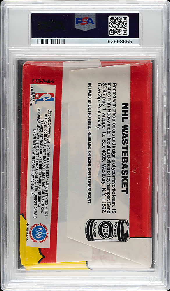 1976-1977 Topps Basketball Unopened Wax Pack PSA EX-MT 6 - Julius Erving All-Star  on Back