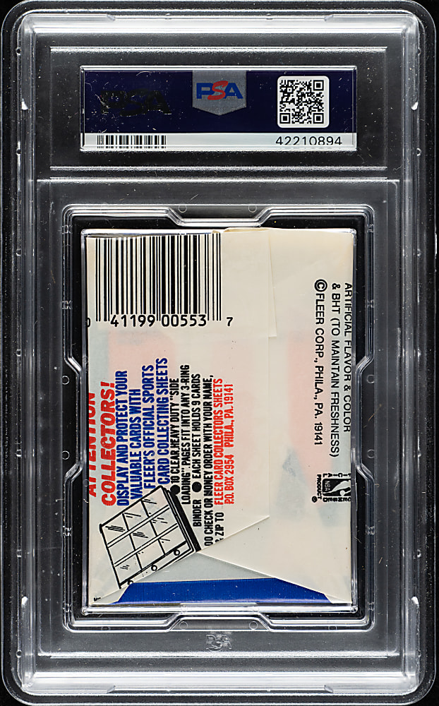 1988-1989 Fleer Basketball Unopened Wax Pack PSA NM-MT 8 - Reggie Miller Rookie on Back