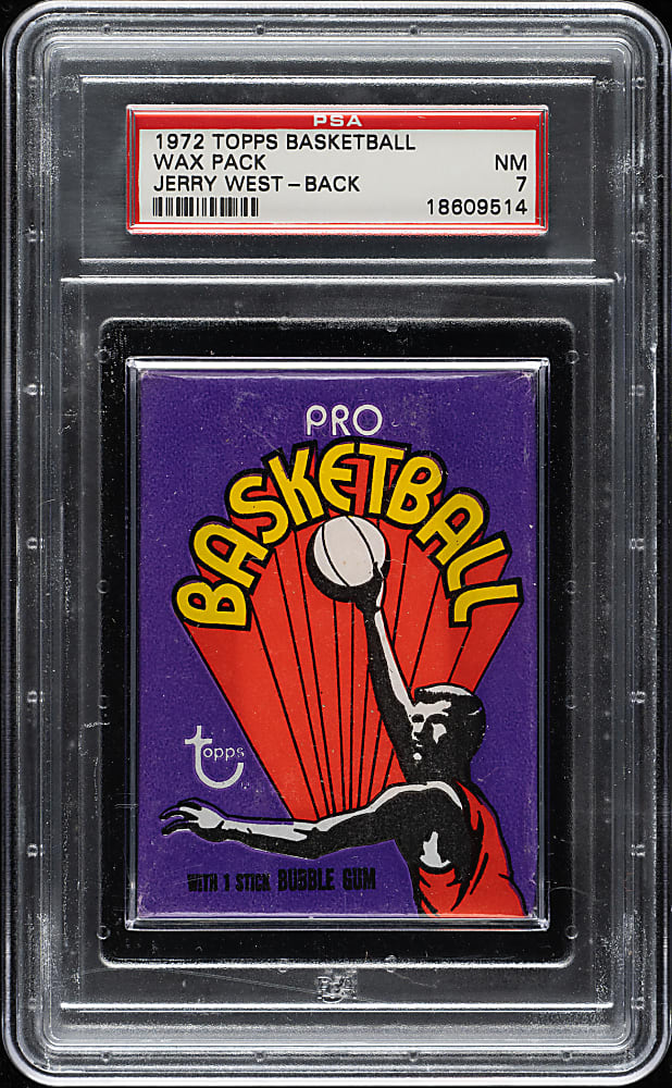 1972-1973 Topps Basketball Unopened Wax Pack PSA NM 7 - Jerry West on Back