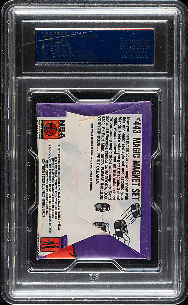1972-1973 Topps Basketball Unopened Wax Pack PSA NM-MT 8 - Kareem Abdul-Jabbar on Back
