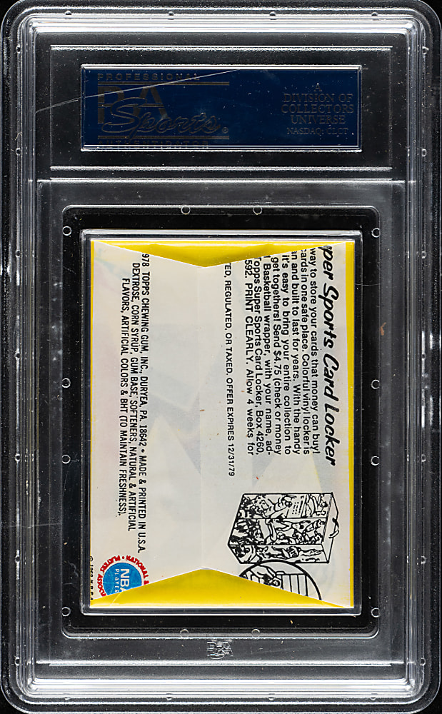 1978-1979 Topps Basketball Unopened Wax Pack PSA NM-MT 8 - Julius Erving on Back