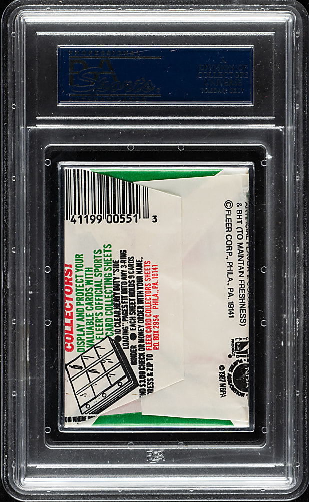 1987-1988 Fleer Basketball Unopened Wax Pack PSA MINT 9 - Dominique Wilkins on Back