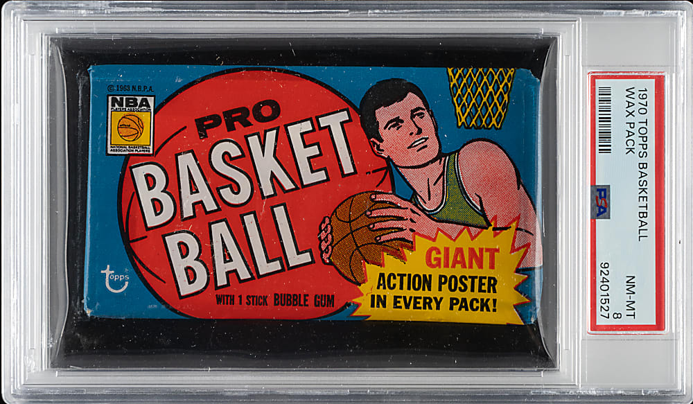 1970-1971 Topps Basketball Unopened Wax Pack PSA NM-MT 8 - Pete Maravich Rookie Year - Highest Graded!