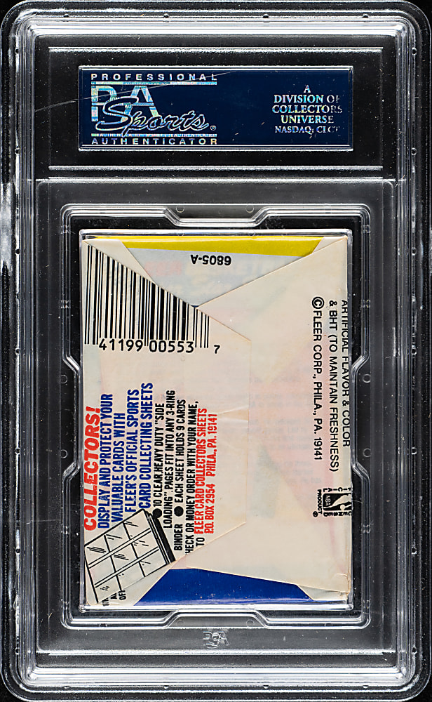 1988-1989 Fleer Basketball Unopened Wax Pack PSA NM-MT 8 - Dennis Rodman Rookie on Top