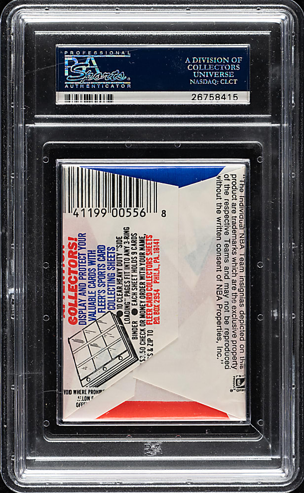1989-1990 Fleer Basketball Unopened Wax Pack PSA GEM MINT 10