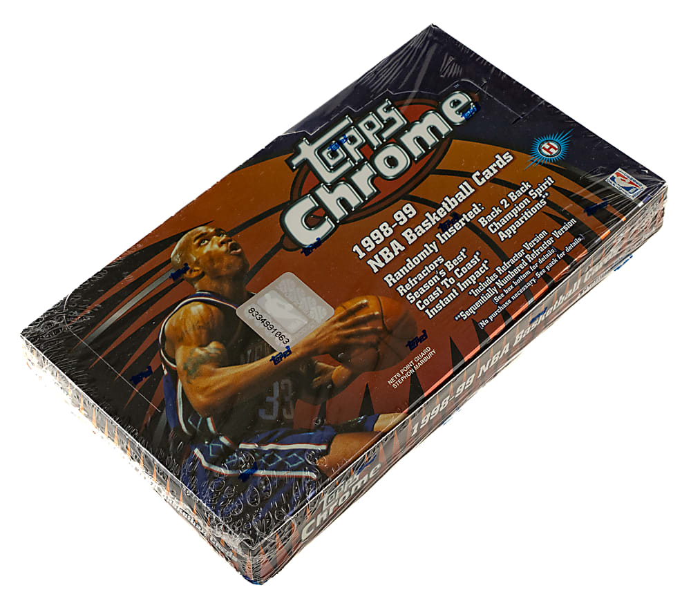 1998-1999 Topps Chrome Basketball Factory-Sealed Unopened Hobby Box (24 Packs) - Dirk Nowitzki and Vince Carter Rookie Year