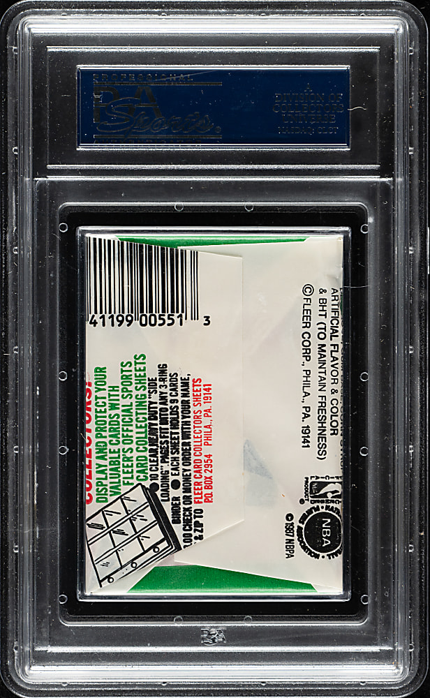 1987-1988 Fleer Basketball Unopened Wax Pack PSA NM-MT 8 - Charles Barkley on Back