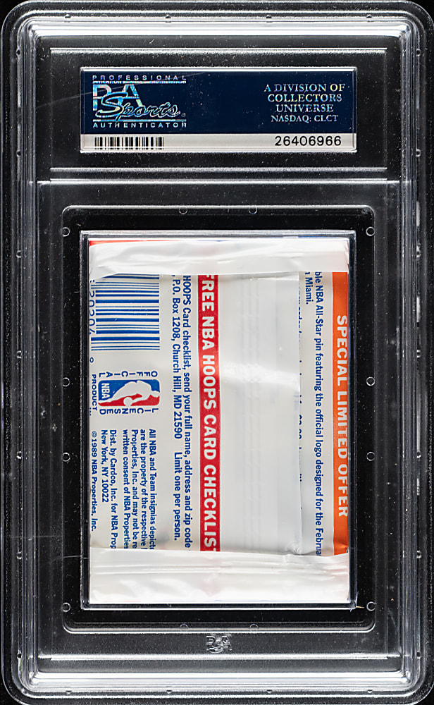 1989-1990 NBA Hoops Basketball First Series Unopened Wax Pack PSA GEM MINT 10 - David Robinson Rookie on Top