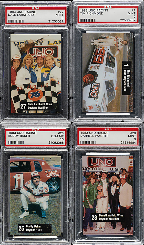 1983 UNO Racing Complete PSA-Graded Set (30) Including Dale Earnhardt Rookie Card