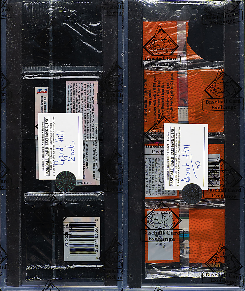 1994-1995 Fleer and Topps Stadium Club Basketball Unopened Rack Pack Pair - Grant Hill Rookie on Top