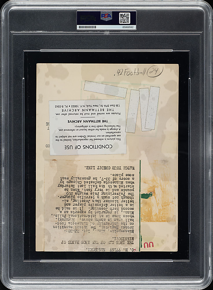 Circa 1928 Bronko Nagurski University of Minnesota Original Underwood & Undwood Photograph PSA/DNA Type I