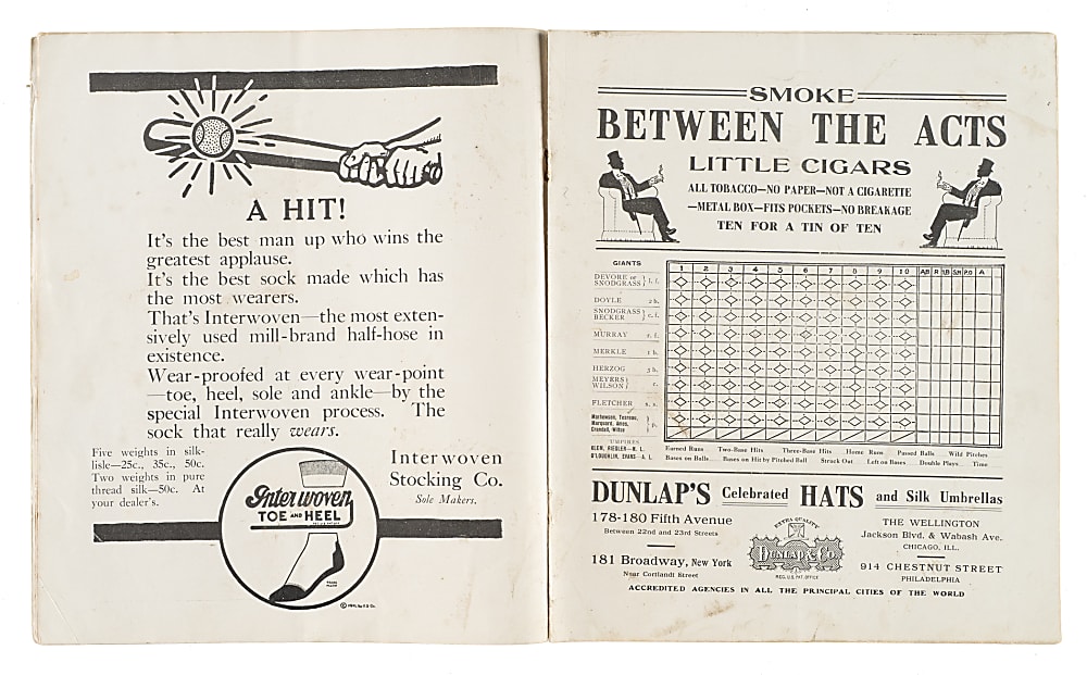 1912 New York Giants (vs. Boston Red Sox) World Series Program