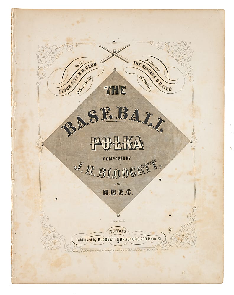 1858 The Baseball Polka Sheet Music - Earliest Known Baseball Sheet Music