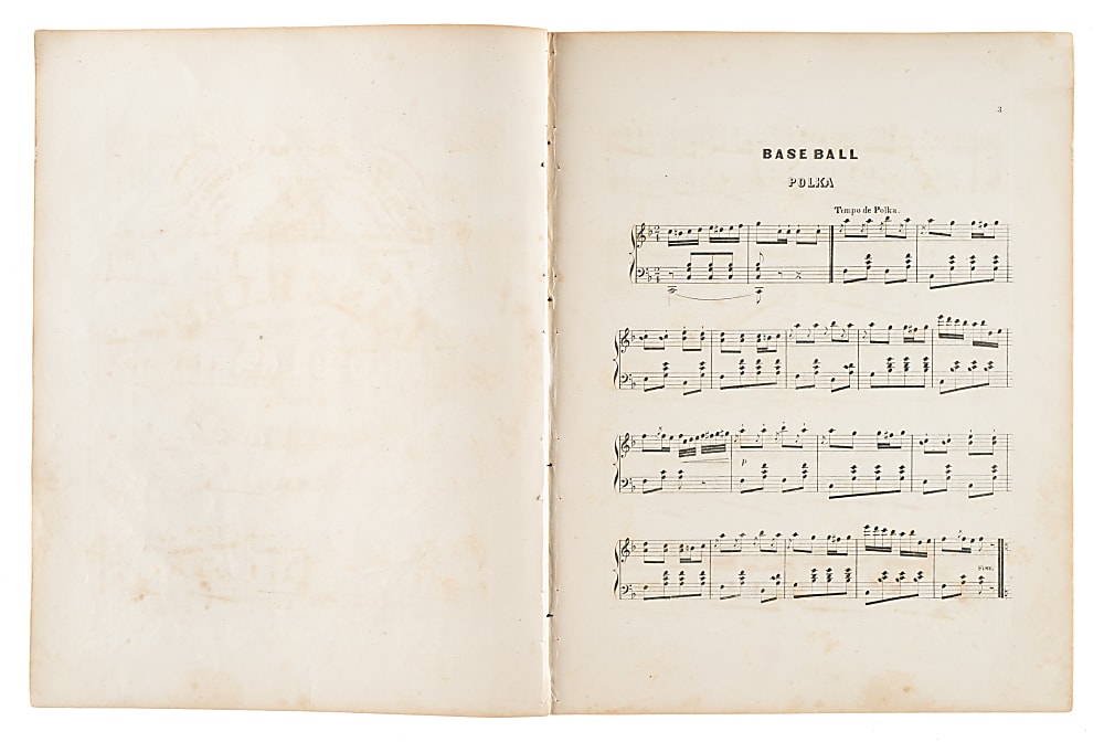 1858 The Baseball Polka Sheet Music - Earliest Known Baseball Sheet Music