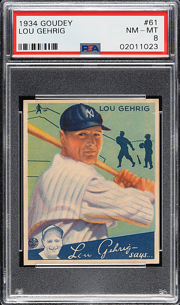 1934 R320 Goudey #61 Lou Gehrig PSA NM-MT 8