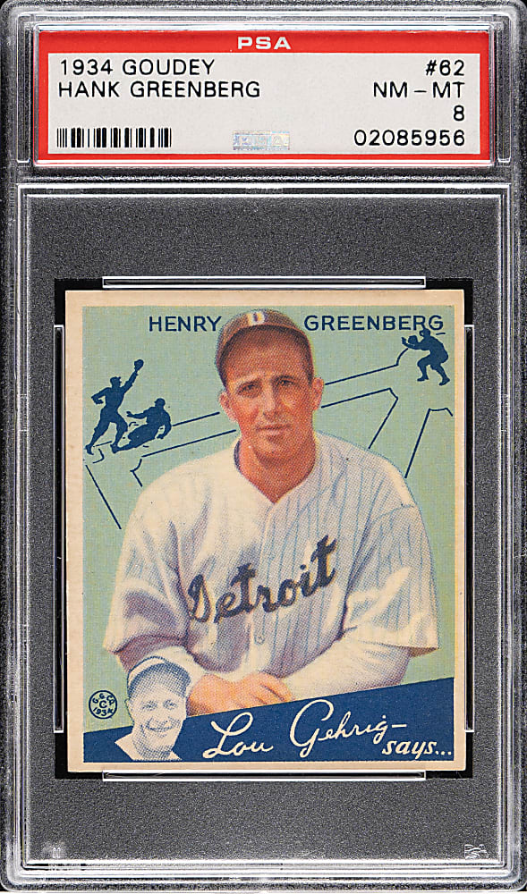 1934 R320 Goudey #62 Hank Greenberg Rookie PSA NM-MT 8