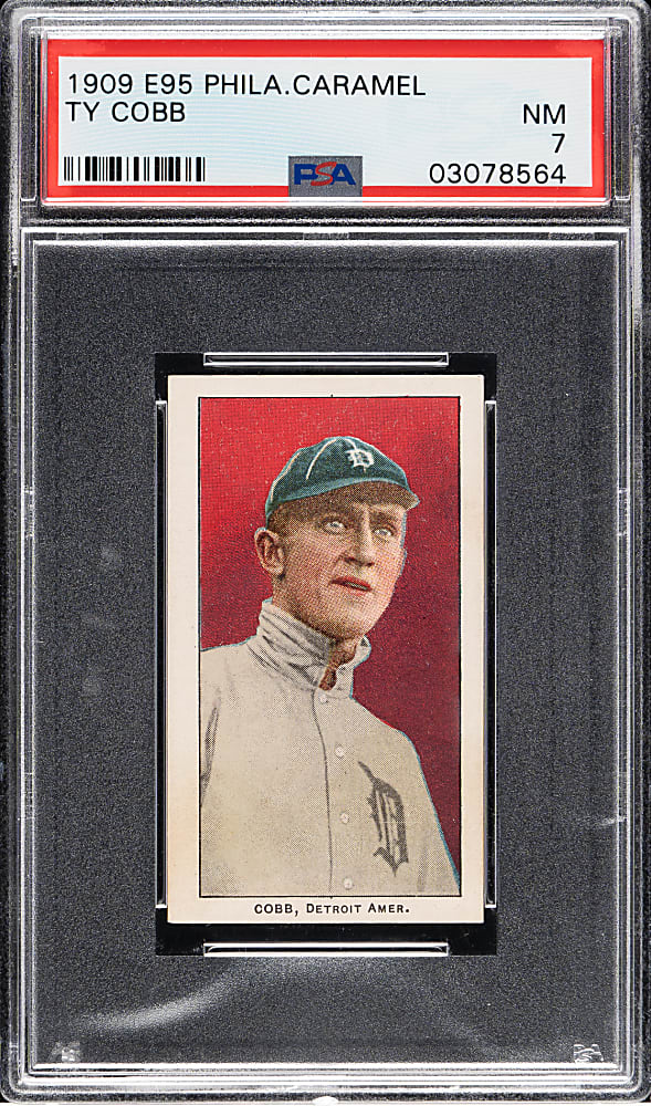 1909 E95 Philadelphia Caramel Ty Cobb PSA NM 7 - 1 of 4 - Highest Graded!