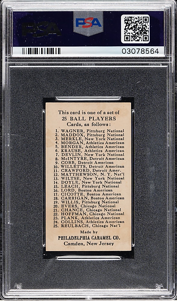 1909 E95 Philadelphia Caramel Ty Cobb PSA NM 7 - 1 of 4 - Highest Graded!