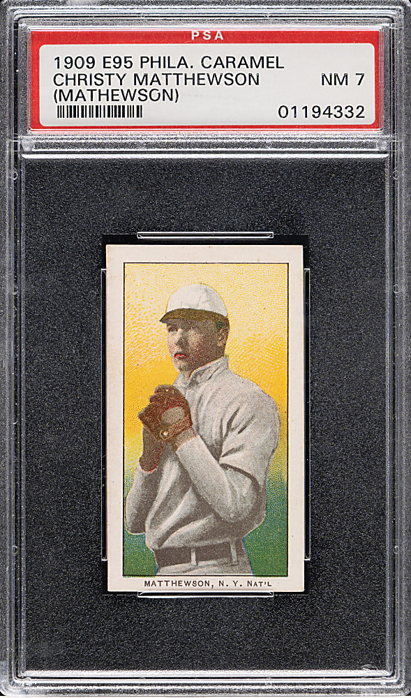 1909 E95 Philadelphia Caramel Christy Mathewson PSA NM 7 - 1 of 2 - Highest Graded!