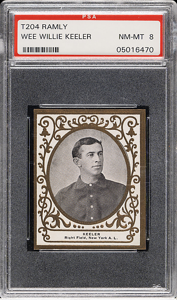 1909 T204 Ramly Tobacco Wee Willie Keeler PSA NM-MT 8 - 1 of 2 - Highest Graded!