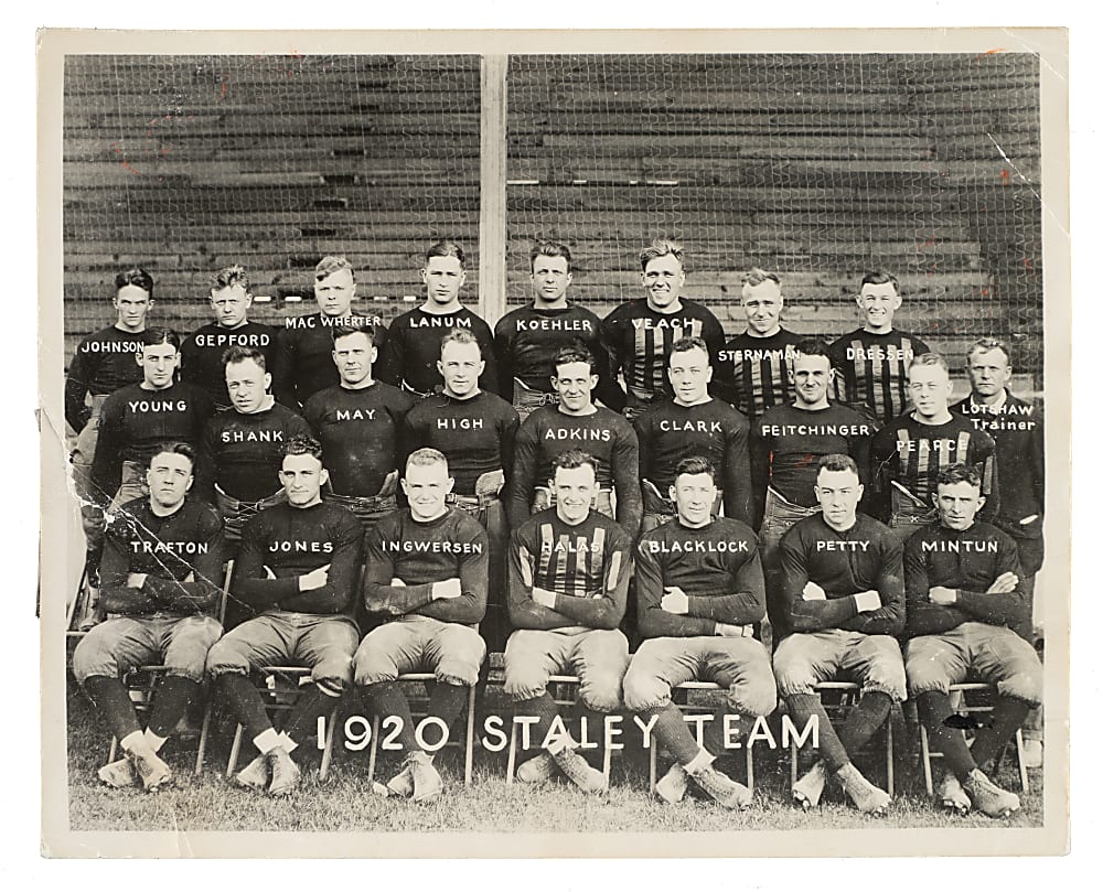 Circa 1930s Decatur Staleys Team Vintage Photograph with George Halas PSA/DNA Type II