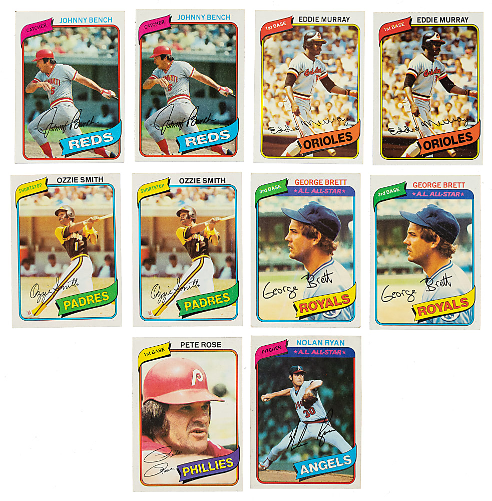 High-Grade 1980 Topps Complete Set Pair (2 Sets, 1,452 Cards)