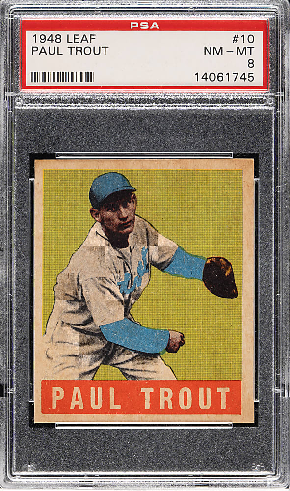 1948-1949 Leaf #10 Paul Trout PSA NM-MT 8 - Highest Graded!