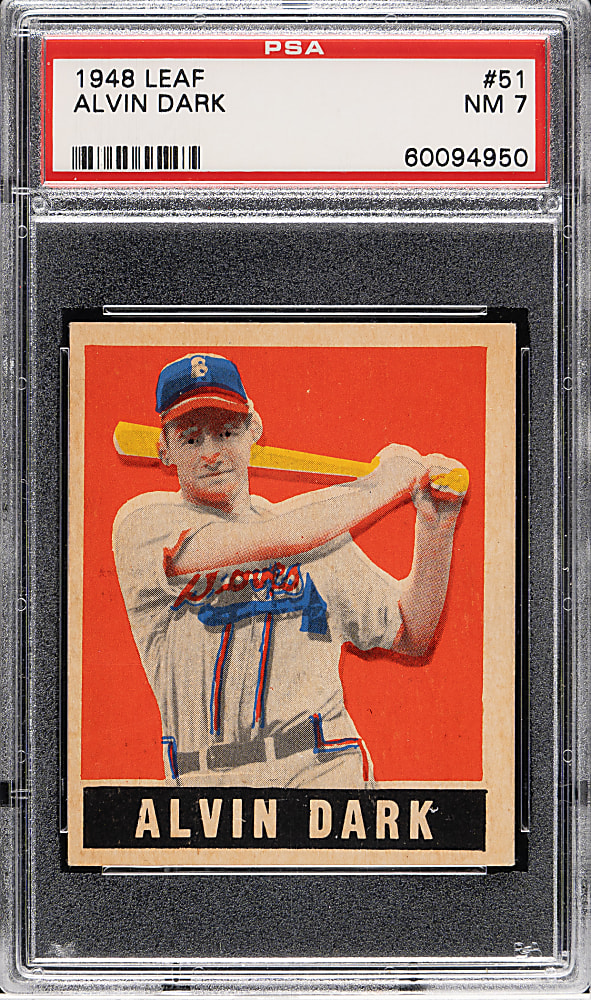 1948-1949 Leaf #51 Alvin Dark Short Print PSA NM 7