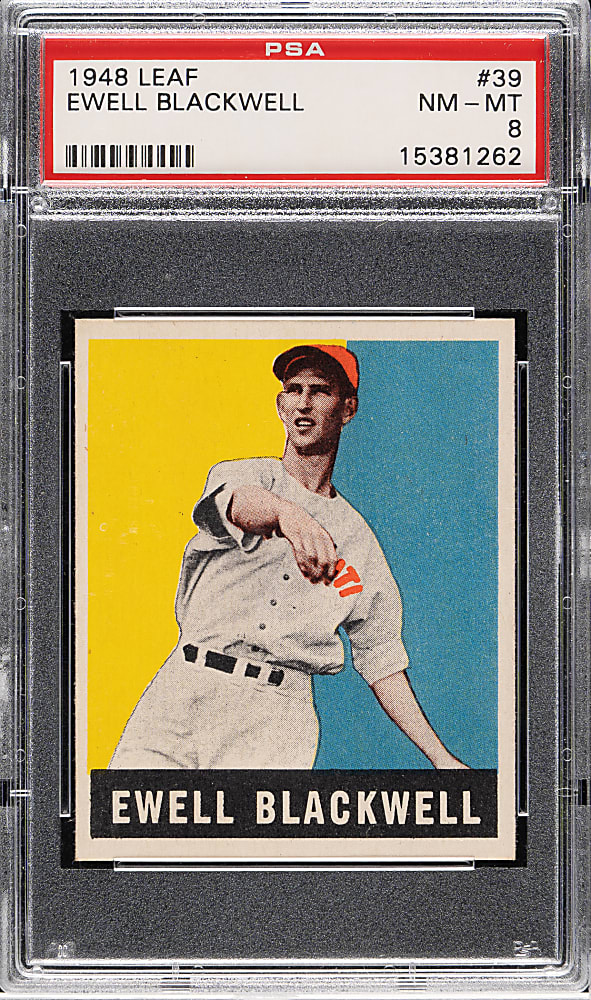 1948-1949 Leaf #39 Ewell Blackwell PSA NM-MT 8