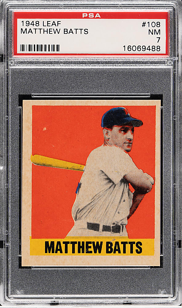 1948-1949 Leaf #108 Matthew Batts Short Print PSA NM 7