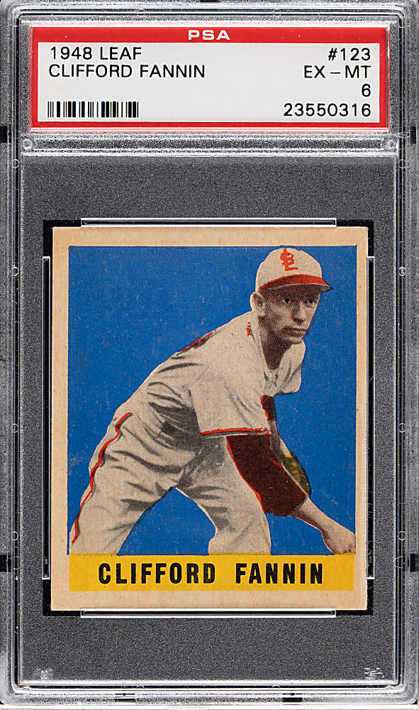 1948-1949 Leaf #123 Clifford Fannin Short Print PSA EX-MT 6