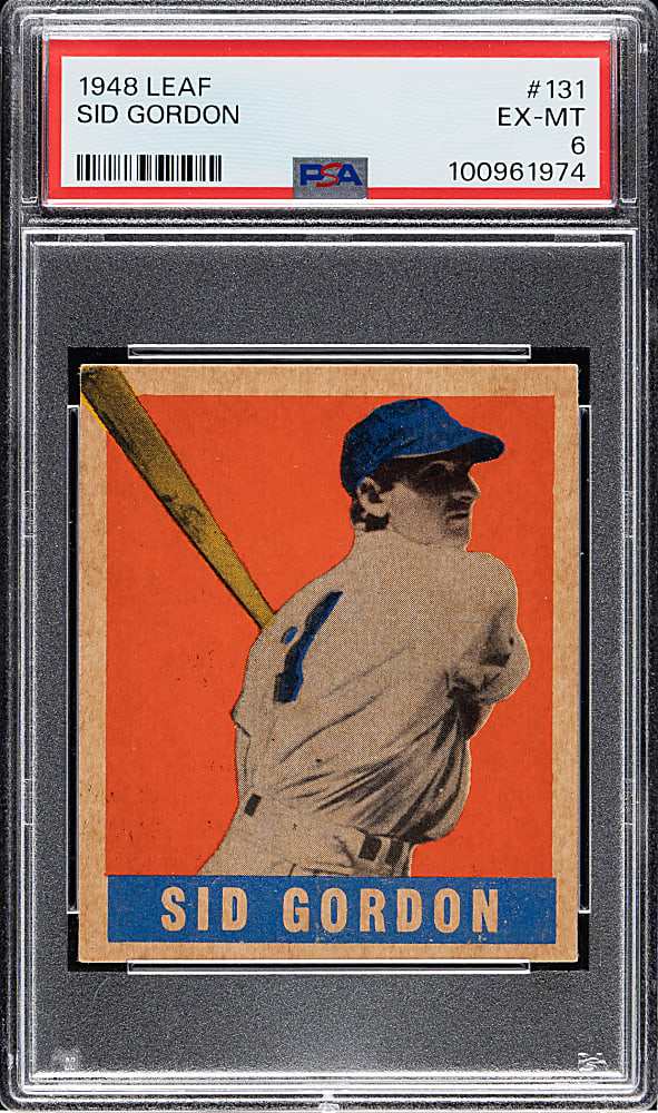 1948-1949 Leaf #131 Sid Gordon Short Print PSA EX-MT 6