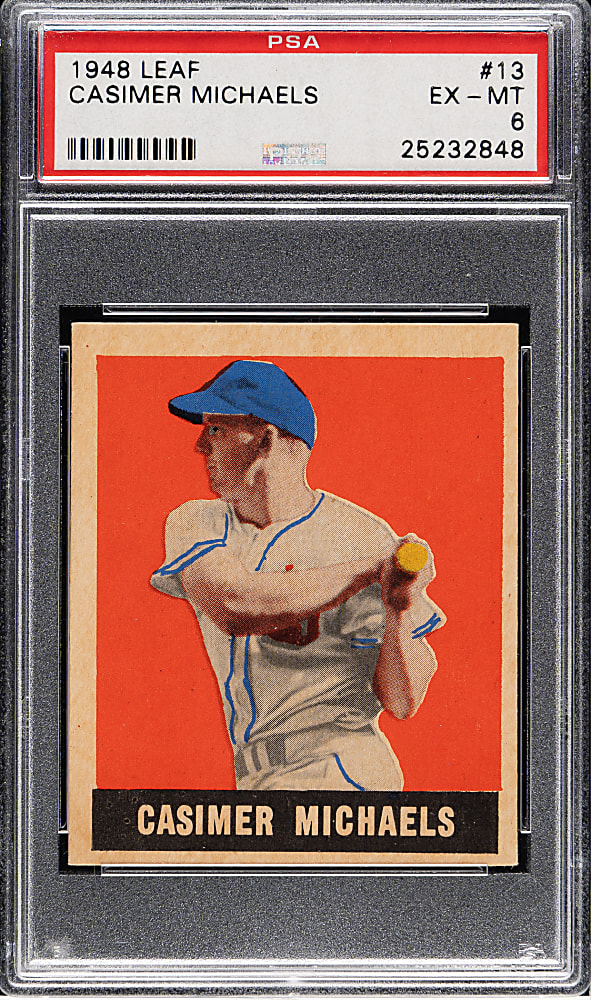 1948-1949 Leaf #13 Cassimer Michaels Short Print PSA EX-MT 6