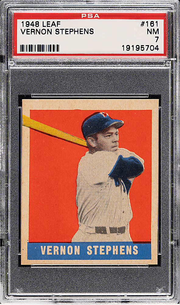 1948-1949 Leaf #161 Vernon Stephens Short Print PSA NM 7