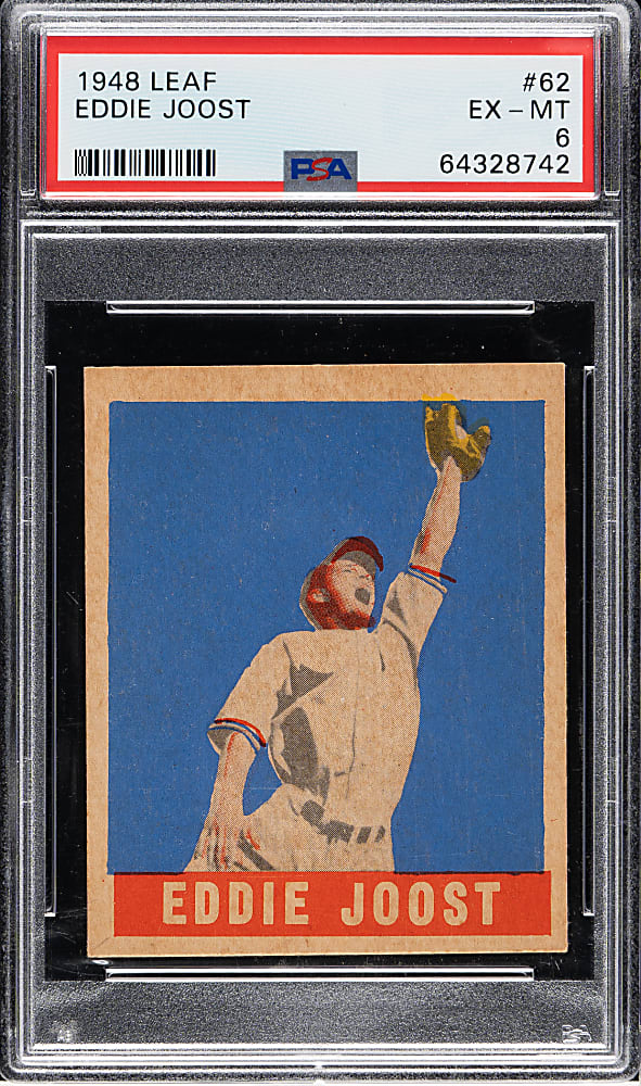 1948-1949 Leaf #62 Eddie Joost Short Print PSA EX-MT 6