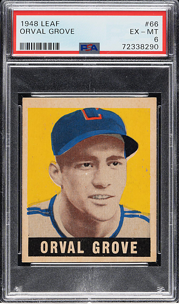 1948-1949 Leaf #66 Orval Grove Short Print PSA EX-MT 6