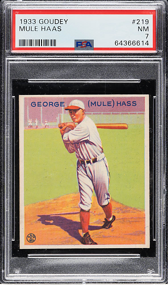 1933 R319 Goudey #219 Mule Haas PSA NM 7