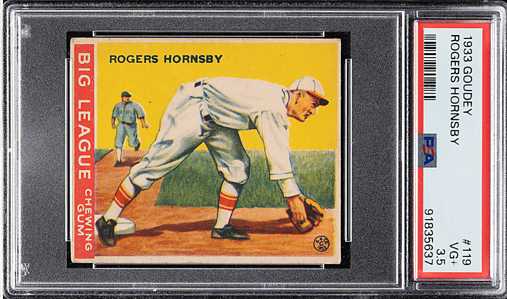 1933 R319 Goudey #119 Rogers Hornsby PSA VG+ 3.5