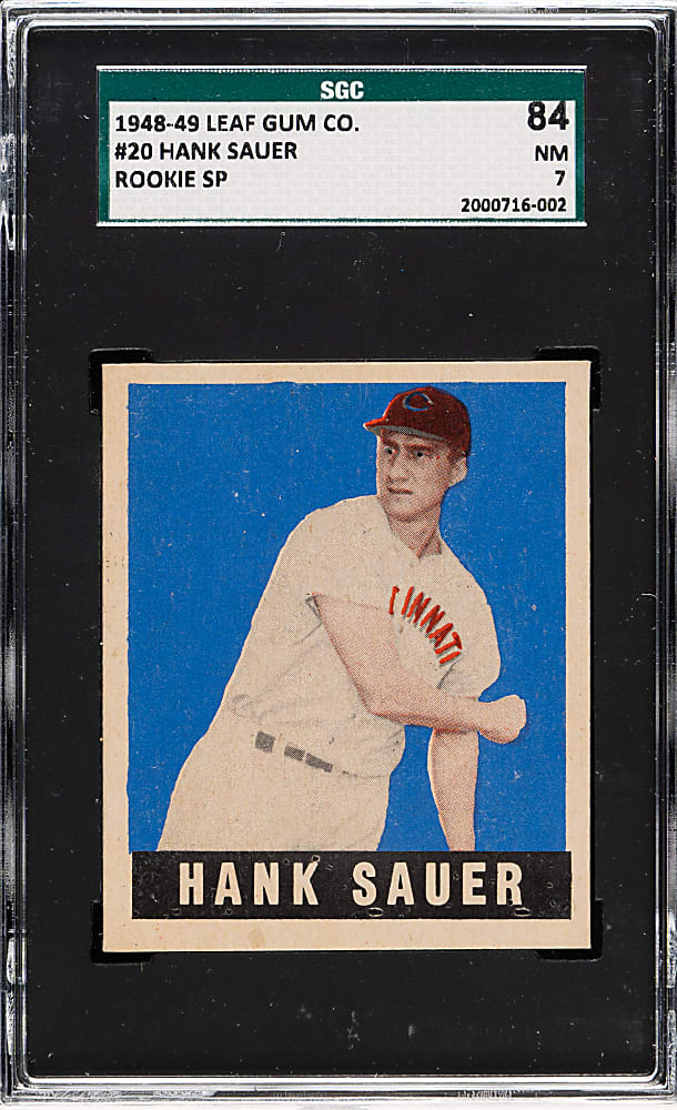 1948-1949 Leaf #20 Hank Sauer Short Print SGC NM 84