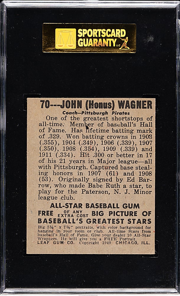 1948-1949 Leaf #70 Honus Wagner SGC EX 60