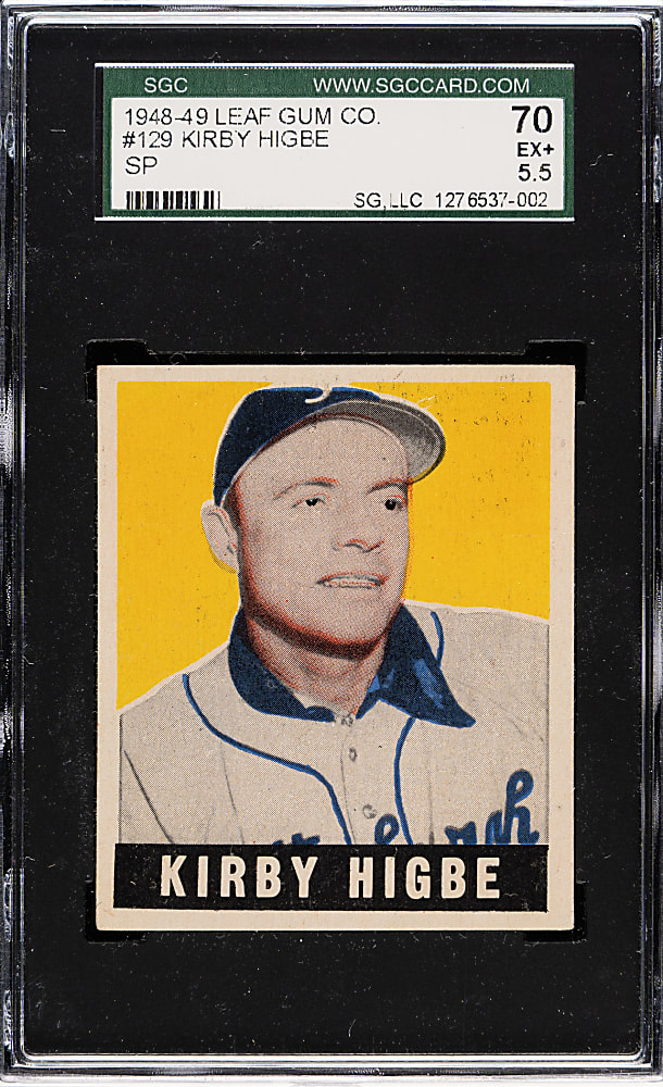 1948-1949 Leaf #129 Kirby Higbe Short Print SGC EX+ 70