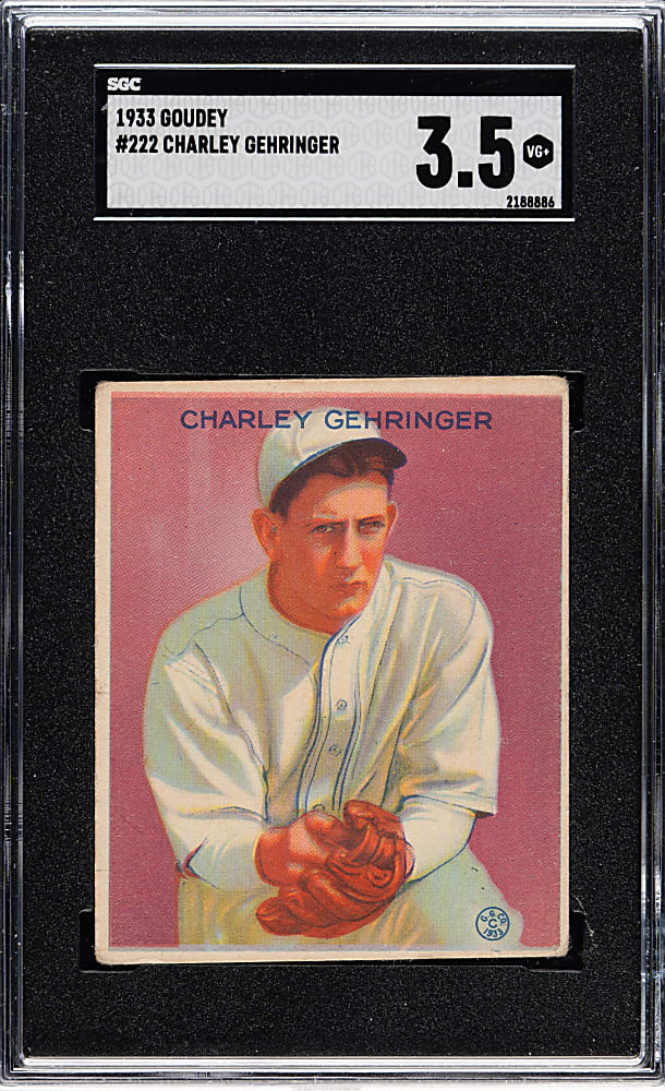 1933 R319 Goudey #222 Charley Gehringer SGC VG+ 3.5