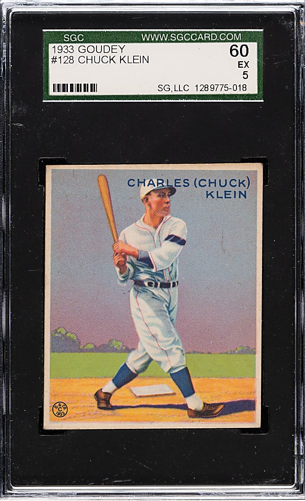 1933 R319 Goudey #128 Chuck Klein SGC EX 60