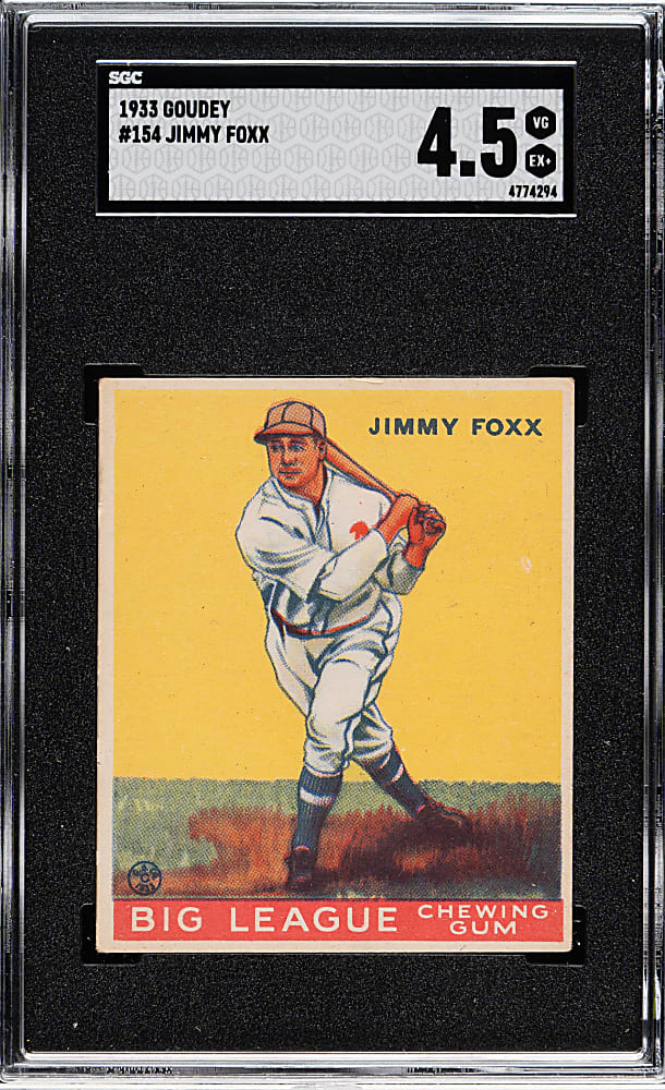 1933 R319 Goudey #154 Jimmie Foxx SGC VG/EX+ 4.5