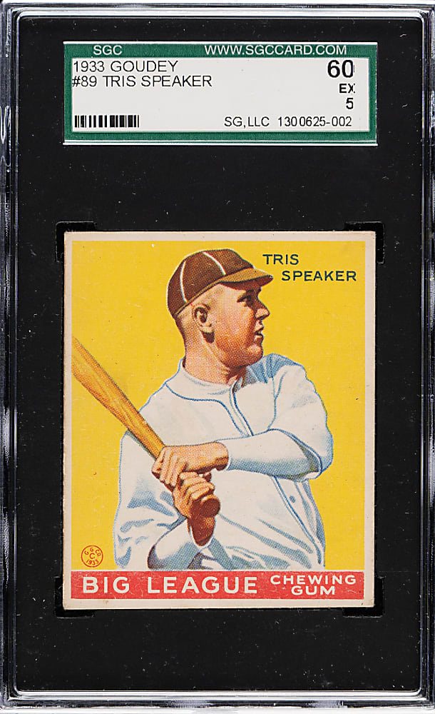 1933 R319 Goudey #89 Tris Speaker SGC EX 60