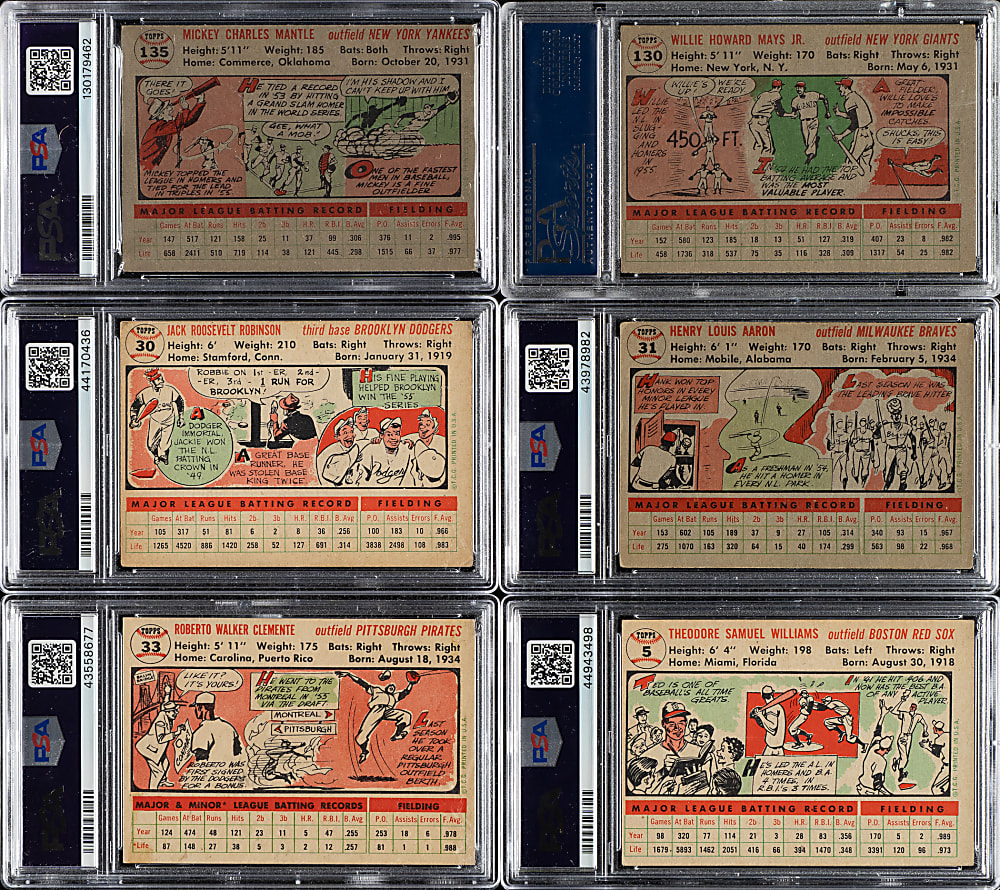 1956 Topps PSA- and SGC-Graded Complete Set (340) Plus Two Checklists