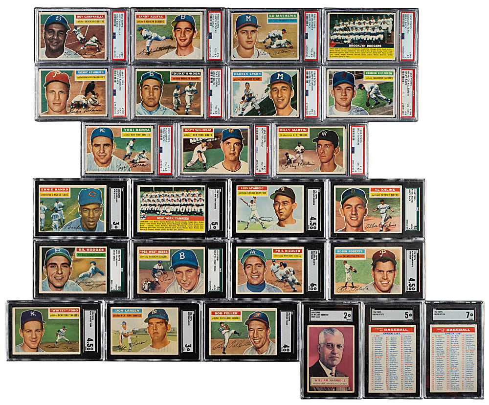 1956 Topps PSA- and SGC-Graded Complete Set (340) Plus Two Checklists